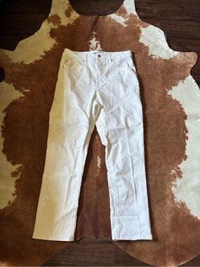 Frye Women's White Cropped Straight Jeans